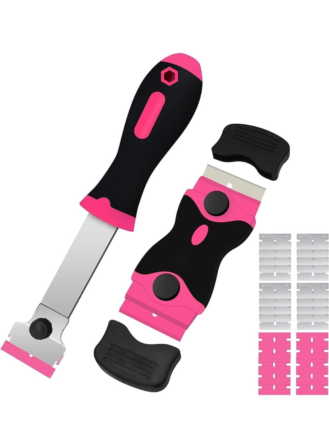 Razor Blade Scraper, Razor Scraper Tool, Double End Scraper, Easy to Use, for Removing Label, Registration Sticker, Tint, Grease from Windshield, Appliance, Glass