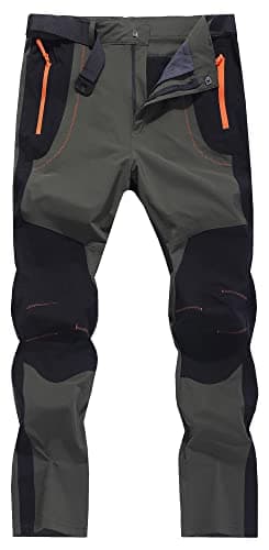 KELOIFUT Men's Hiking Cargo Pants Quick-Dry Outdoor Water Resistant Lightweight Mountain Breathable Zipper Pocket Work Pants Army Green XXL