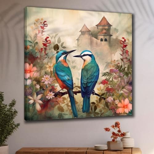 Livin'luxe paintings birds sitting on Tree modern art canvas home decor wall paintings with frame painting for living room wall decoration office 24 inch x 24 inch CR-248