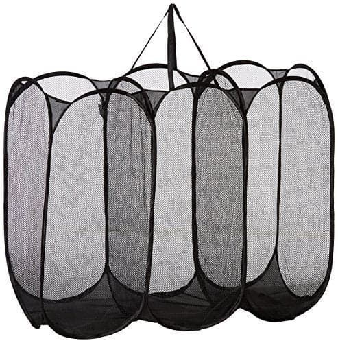 Black Triple Component Mesh Hamper