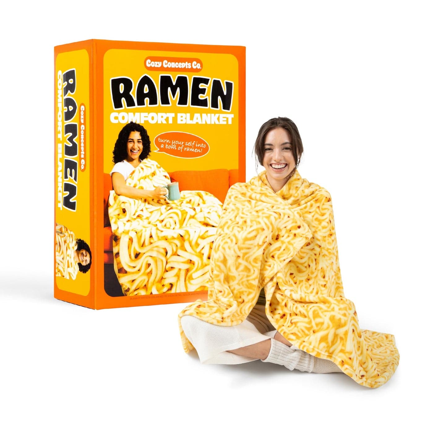 Cozy Concepts Co Ramen Comfort Blanket by Relatable Super Soft Plush Throw for Teens and Kids A Cozy Fall Nights Dorm Room Essential