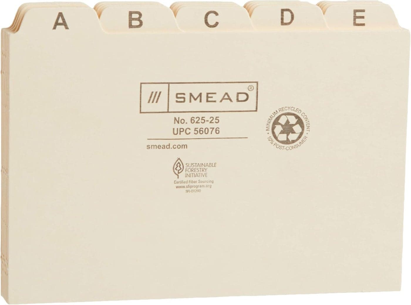 Smead Card Guide Plain 15Cut Tab AZ 6 W x 4 H Manila 25 per Set 56076
