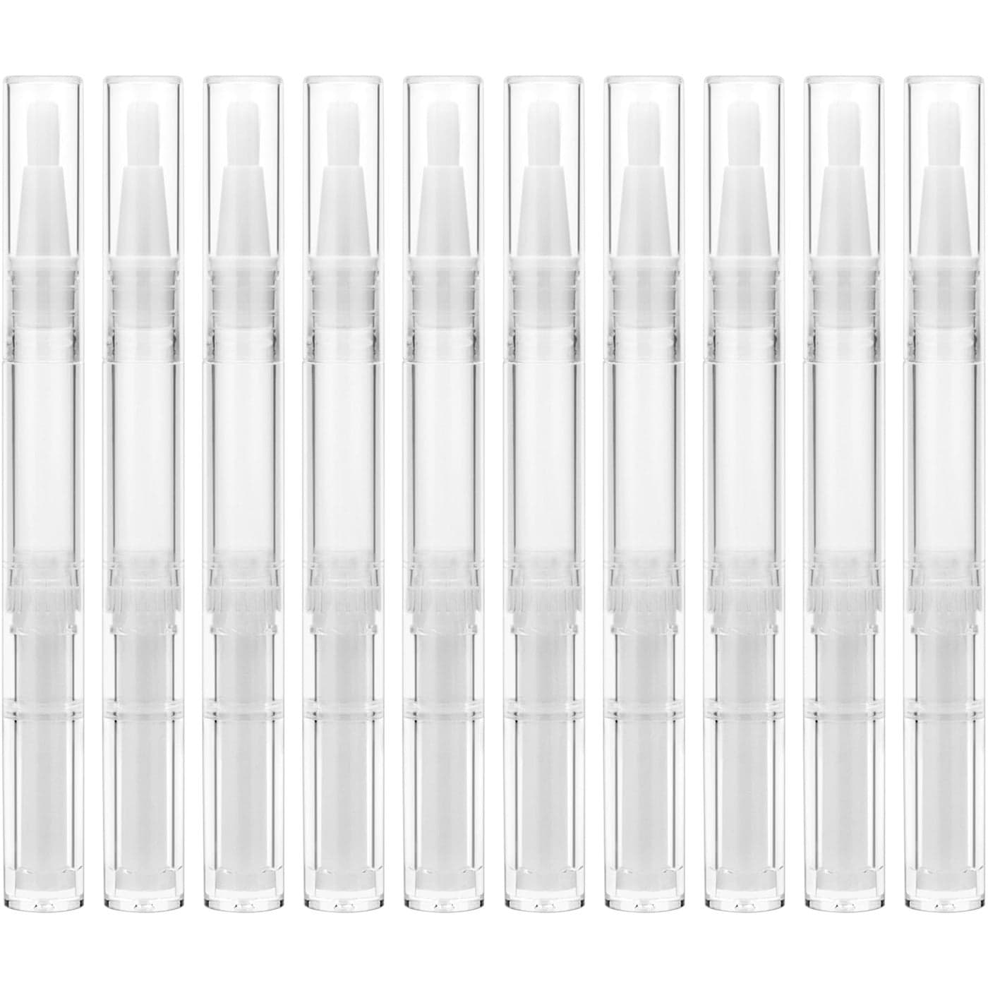 10 Pieces 3ml Transparent Twist Pens Cuticle Oil Pen Empty Nail Oil Pen with Brush Tip Cosmetic Lip Gloss Container Applicators Eyelash Growth Liquid Tube with 1 Pack 3ml Transfer Pipettes