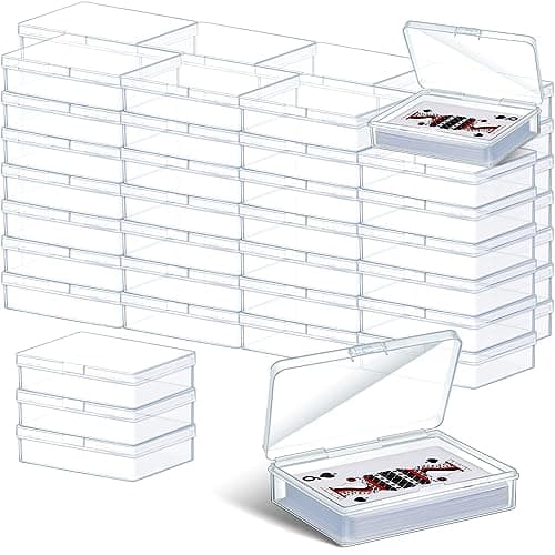 Vicenpal Playing Card Box Clear Plastic Playing Card Deck Case Snap Closed Holder Storage Organizer for Bank Business Trading Poker Gaming 60 PcsRaised Snap386 x 291 x 094 Inch