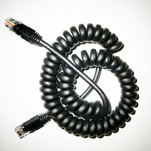 Curlynet 24AWG Spiral-Coiled Ethernet Cat5e Cable (4-15 Feet)