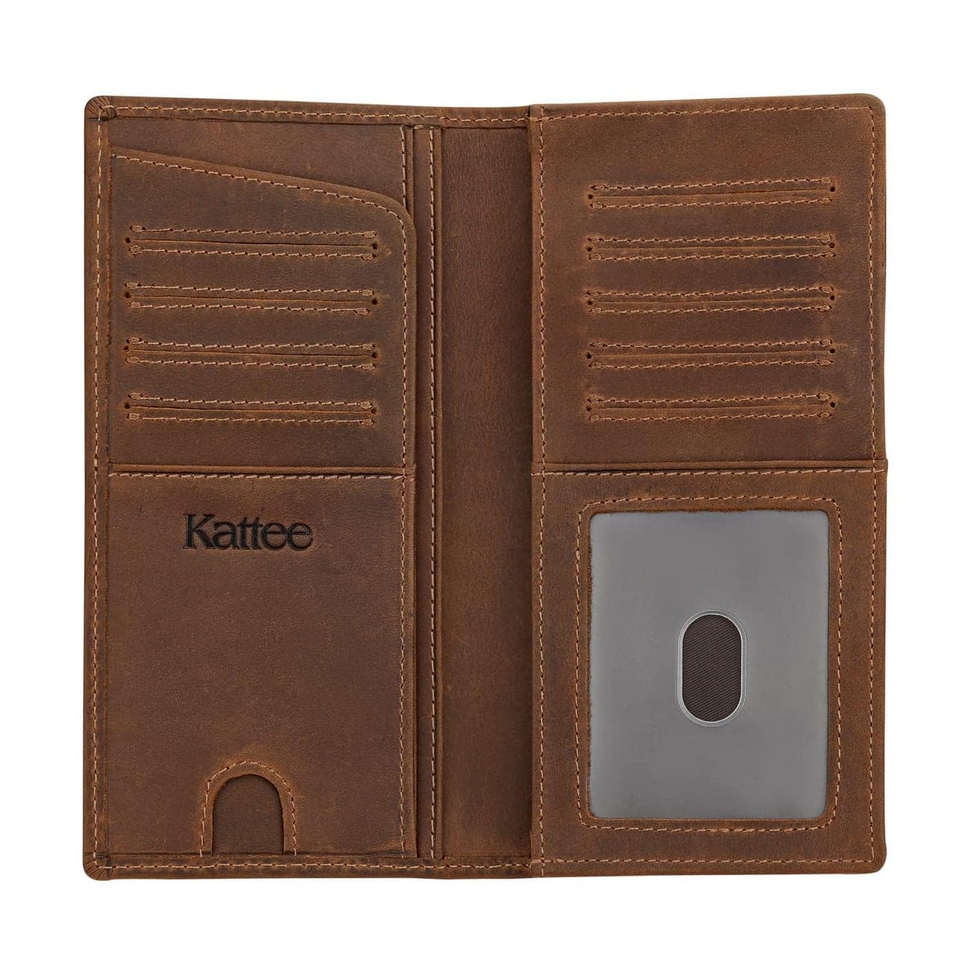 Kattee Men's Vintage Genuine Leather Long Wallet for Checkbook Credit Cards
