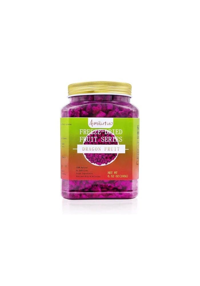 Amilutuo FreezeDried Dragon Fruit FreezeDried Fruit No Added Sugars 652OZ185g Dragon Druit Chunks Dry Dragon Fruit Ideal for Infusing Drinks Baked Goods and Water