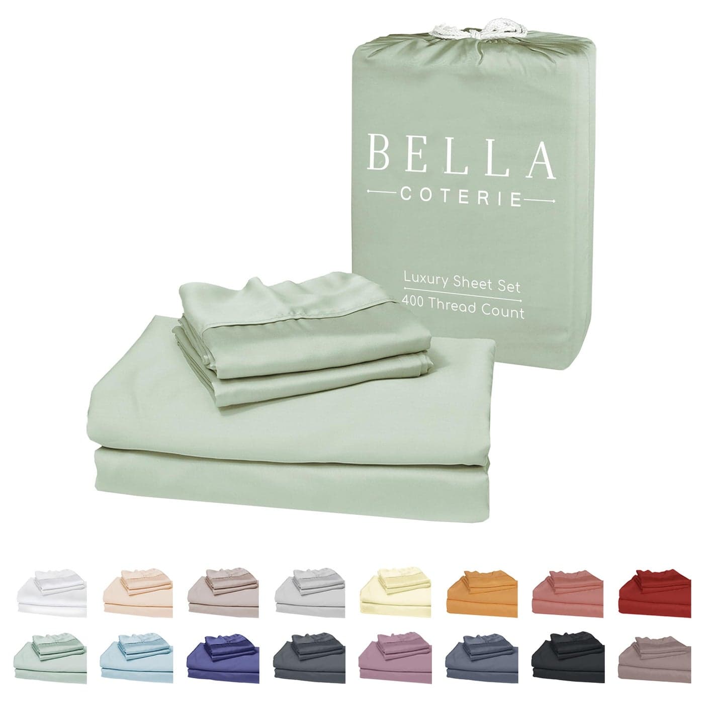Bella Coterie Luxury Bamboo Viscose King Size Sheet Set 100 Organically Grown Ultra Soft Cooling for Hot Sleepers 18 Deep Pocket Sea Glass