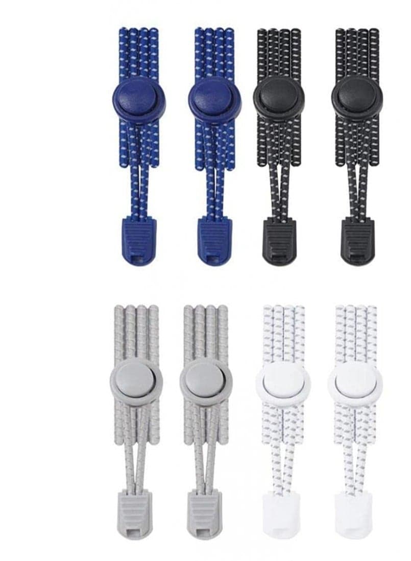 No Tie Silicone Shoelaces 4 Pair Portable Shoe Laces with Lock Catch Stretch Colorful One Size Fits All for Adults Kids Unisex Lazy Shoelace Travel Camping Party