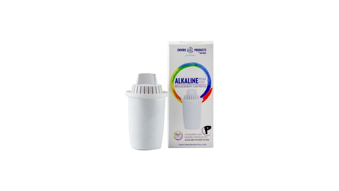 New Wave Enviro Products Alkaline Pitcher Filter Replacement Cartridge, Single Replacement, 64 Gallon Filter Life, White