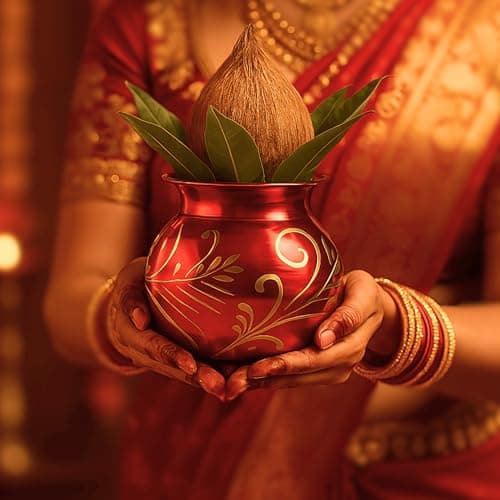 HOKOYA Brass Kalash For Puja (Brass Kalash, 500 ML)
