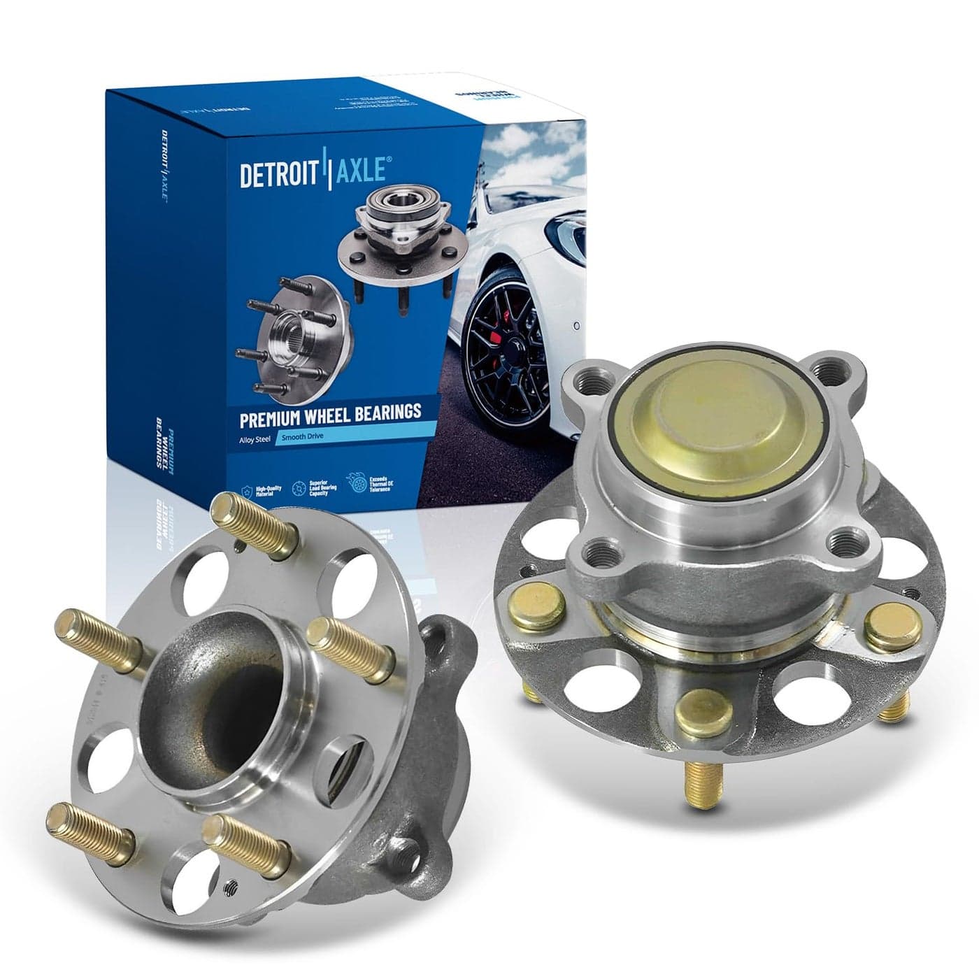 Detroit Axle 512544 Rear Wheel Hub Bearings for Honda Accord Acura TLX 2015 2018 2019 2020 2 Wheel Bearing and Hubs Assembly Replacement Pair Set