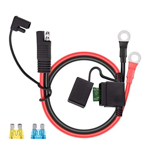 SAE Battery Connector iGreely 10 Gauge Wire SAE to O Ring Terminal 2Pin Quick Disconnect SAE Battery Cable Extension Wire for Solar Panel Automotive Marine Motorcycle Cars RV 10 AWG 2ft60cm