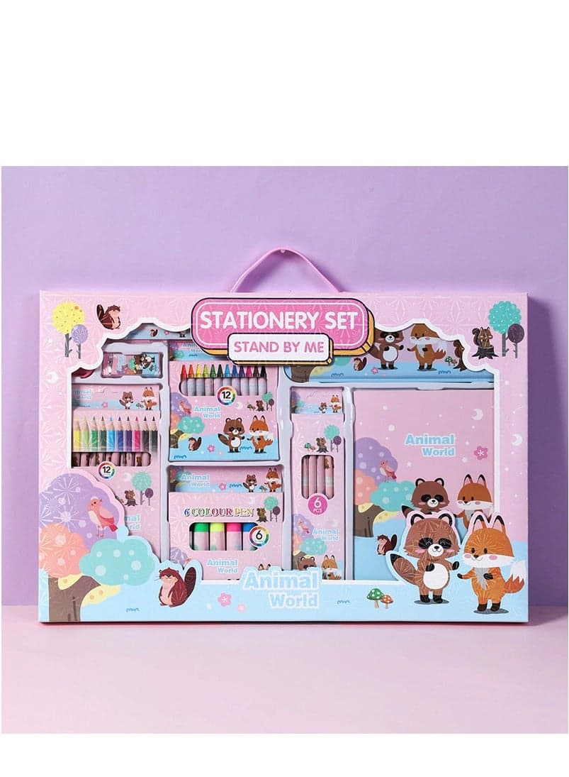 Animals Stationary Kit For kids - 41Pcs Items Pencil Box Colours Eraser and Sharpener -Return Gift kids/Sea Animals School kids Set Return Gifts