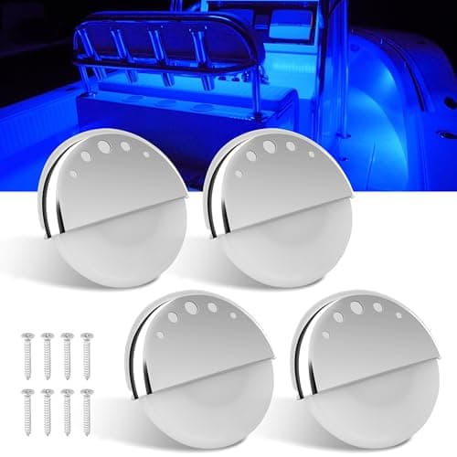 RVZONE Boat Courtesy Lights Waterproof Boat Interior Lighting Deck Lighting Night Fishing Lights Marine Center Console Cockpit Transom Lights for Pontoon Runaboat Jon Wake Fishing BassBlue