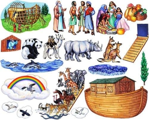 Story Time Felts Noahs Ark Bible Felt Figures for Flannel Board Stories Noah Animals Ark Medium Precut Adult 475 Tall