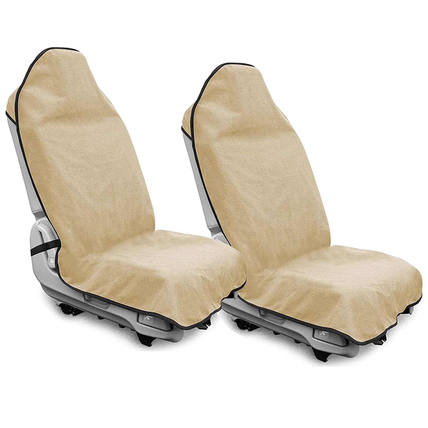 Waterproof Sweating Car Seat Cover for Post Gym Workout Running Swimming Beach and Hiking Universal Fit NonSlip Bucket Seat Protector for Cars SUV Trucks Machine Washable 2pcs OffWhite