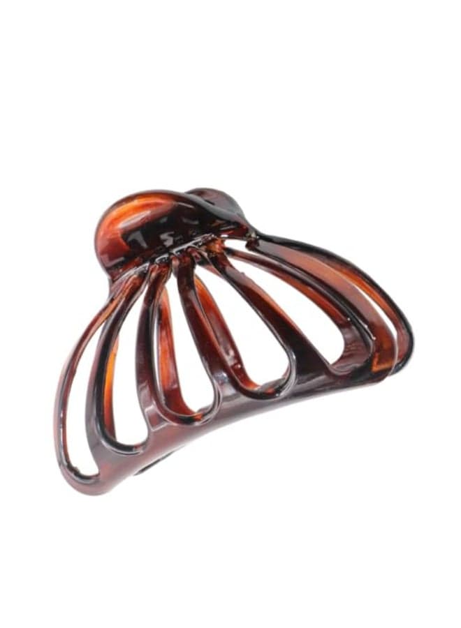 Parcelona French Octopus Large Wide Tortoise Shell Celluloid Acetate Jaw Hair Claw Clip for Women