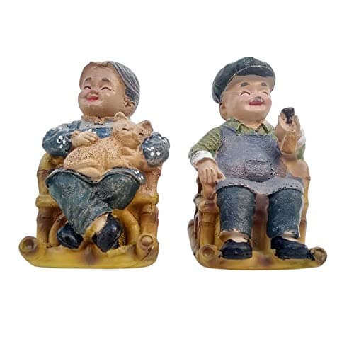 Wonderland ( 2 Pc/Set Granma-Grandpa Garden/Bonsai Miniature for Landscape Decoration,Plants (Tray Gardening, Miniature Toys)
