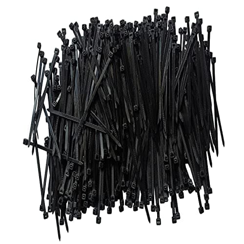 Zip Ties 6 inch 1000 pcs Cable Zip Ties with 18 Pounds Tensile Strength, Black Cable Ties, Self-Locking Nylon Tie Wraps for Indoor and Outdoor (6 inch 1000 pcs, Black)