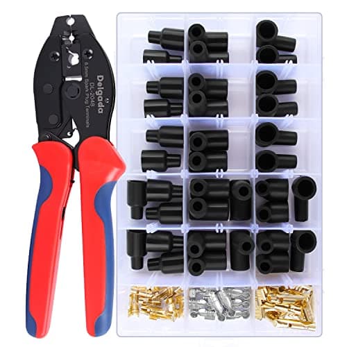 Delgada 36Pcs Spark Plug Wire Crimping Tool Spark Plug Wire Crimper Kit with 36PCS Boot Terminals Crimp and Stripping Tool Set for 180 90 Straight Ignition Wire Coil Terminals