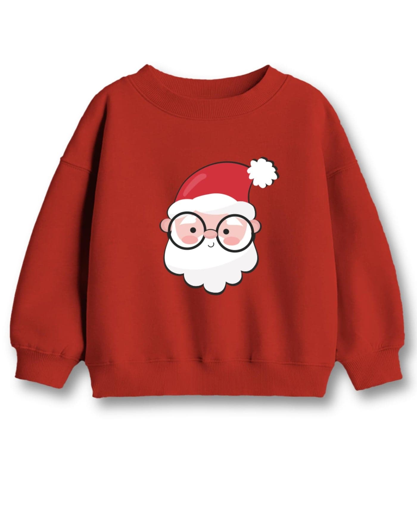 minicult Cotton Regular Fit Full Sleeves Christmas Round Neck Sweatshirt for Kids(Santa RED)(Pack of 1)(5-6 Years)