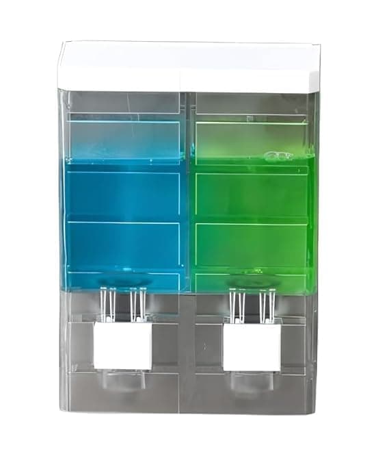 Vroxy Bathroom Twin Shampoo Dispenser Double Pump Wall Mount Soap and Shampoo Dispenser Plastic Shampoo and Conditioner Dispenser for Shower 1Pcs