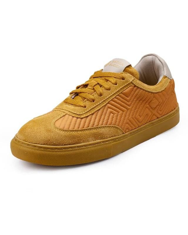 Bacca Bucci Men Rangreza Sneakers for Indian Festive and Ethnic Wear Yellow UK 9