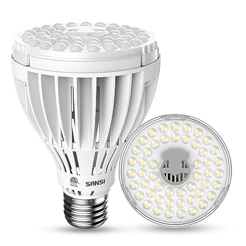 SANSI 32W Grow Light Bulbs for Indoor Plants, 350W Equivalent Full Spectrum LED Grow Light Bulb High PPFD with Optical Lens, Plant Bulbs with Ceramic Tech. Energy Saving for Seeds and Greens