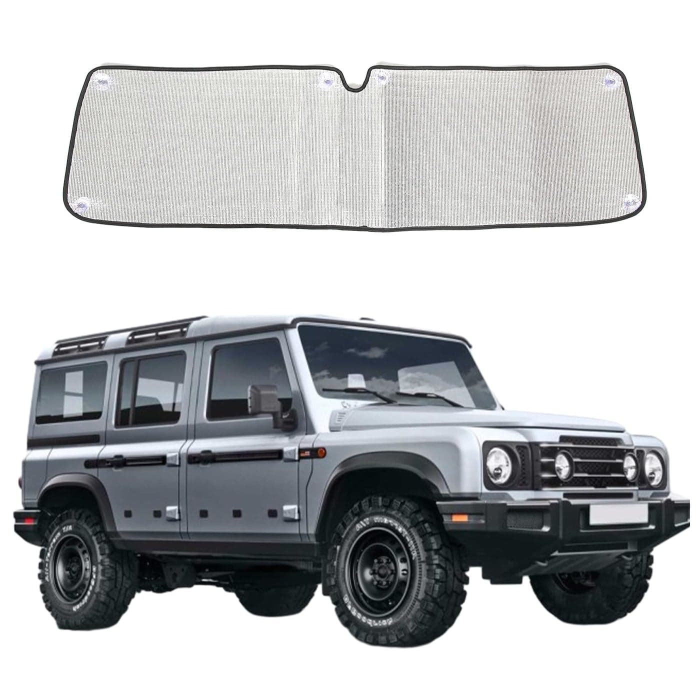 Bekantogy Car Windshield Compatible with INEOS Grenadier 20202025 Sun Shade Windshield Sunscreen Heat Shield Front Windshield Sun Shade Folding Sunshade UV Protection