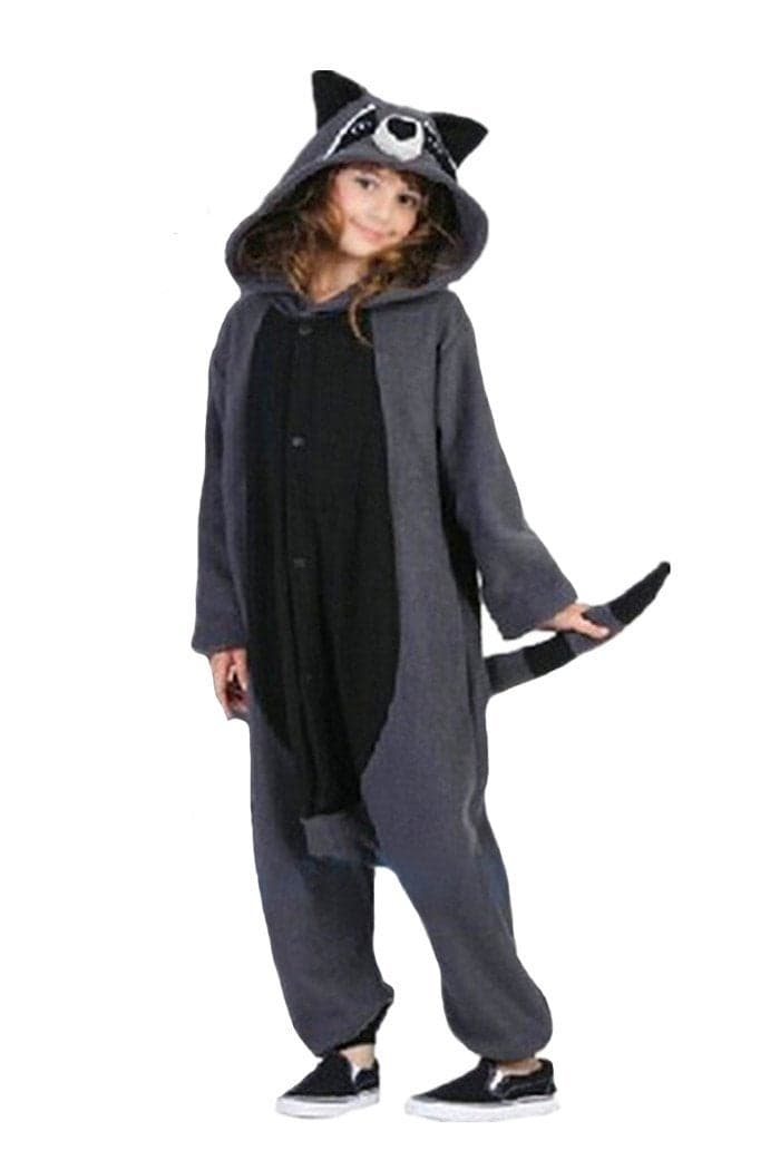 WOTOGOLD Animal Cosplay Costume Unisex Adult Raccoon Pajamas Gray