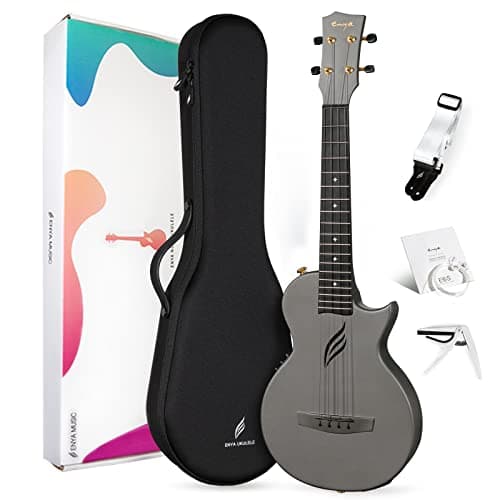 Enya Tenor Ukulele 26 Inch Carbon Fiber Acousticplus Cutaway Travel Ukelele for Beginner Bundle Kit with Online Lesson Including Gig Bag, Strap, Capo, and Strings Professional Ukalalee Yukalalee Gift