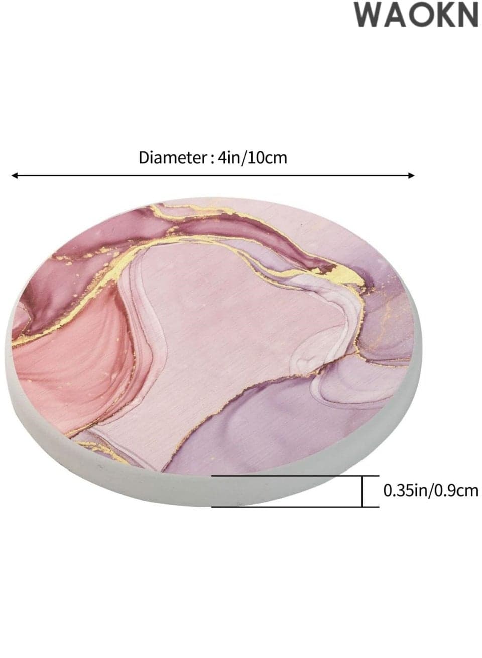 Pink Glitter Rose Gold Marble Coasters for Drinks Absorbent Coaster Sets of 6 Drink Coaster for Tabletop Protection Non-Slip Base Home Decor Housewarming Gift