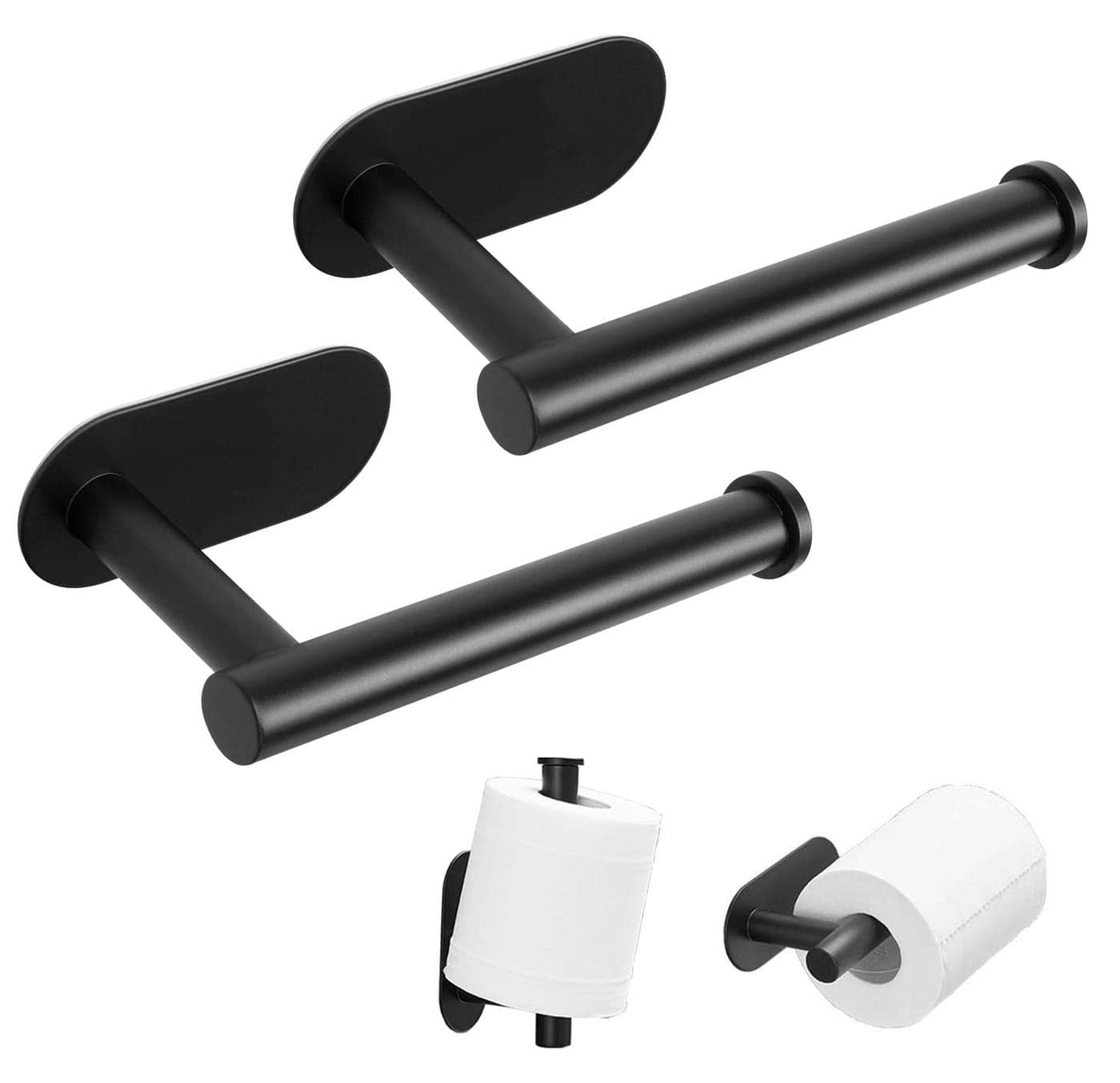 2 PCS Toilet Paper Holder Premium SUS304 Stainless Steel Rustproof Wall Mounted Toilet Roll Holder No Drilling Toilet Tissues Holder for Bathroom Washroom Kitchen