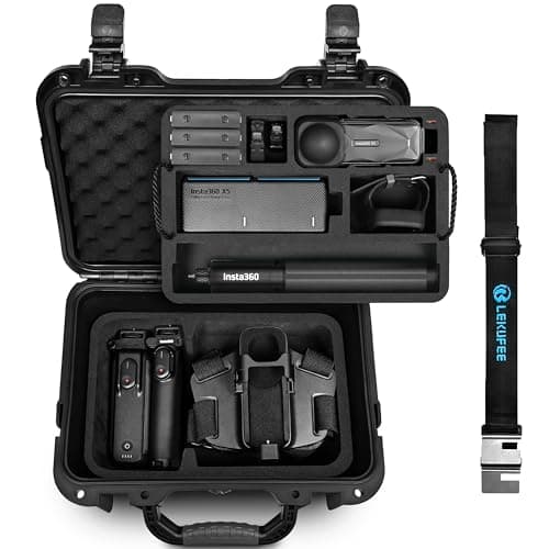 Lekufee Waterproof Hard Case for Insta360 X5 Insta360 X4X3 X4 Air Standard Bundle Starter Bundle Essentials Bundle Motorcycle Bundle and More AccessoriesCase Only
