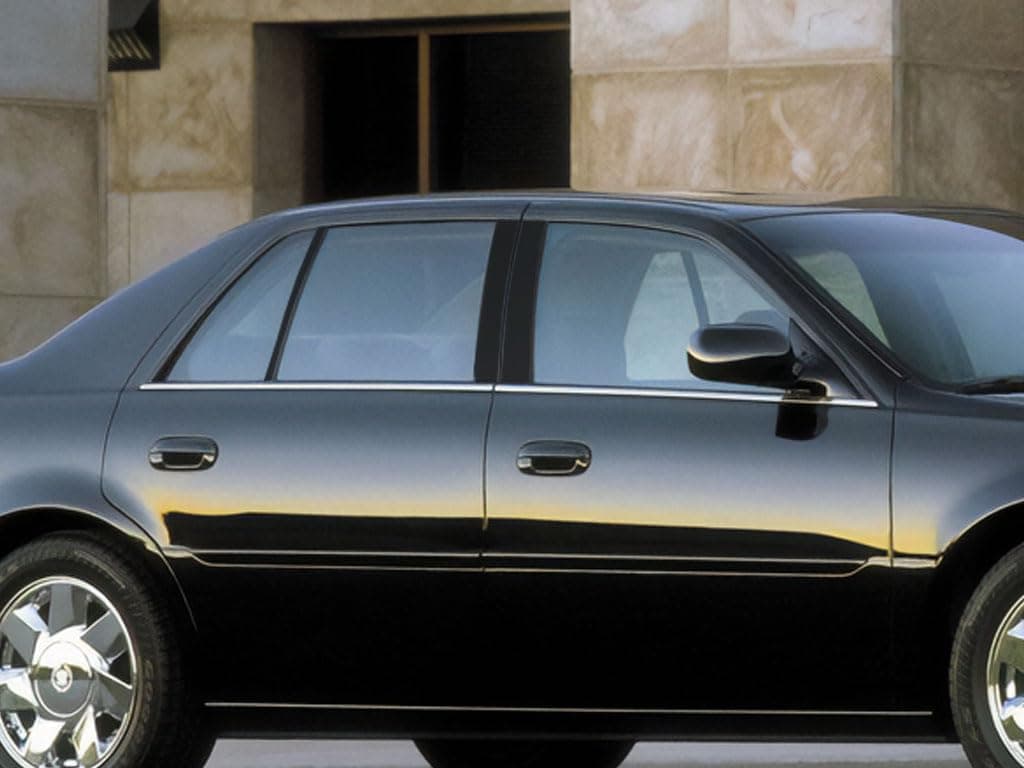 Rvinyl Pillar Post Window Trim Compatible with Cadillac DTS 2006-2011 (Sedan) - Gloss (Black)