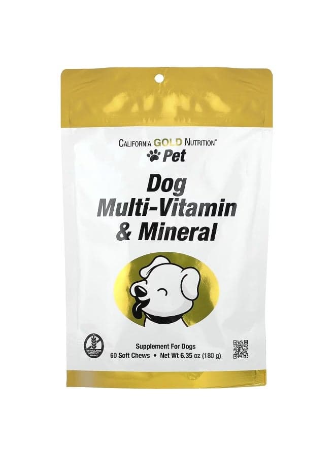 California Gold Nutrition, Pet, Dog Multi-Vitamin & Mineral, 60 Soft Chews, 6.35 oz (180 g)