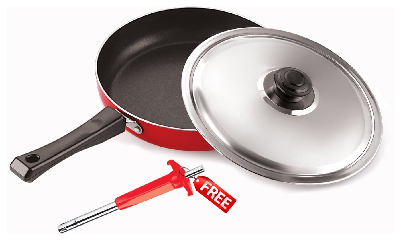 Nirlon Non-Stick Aluminium Cookware Set, 2-Pieces, Multicolour (2.6mm_FP12_lighter)