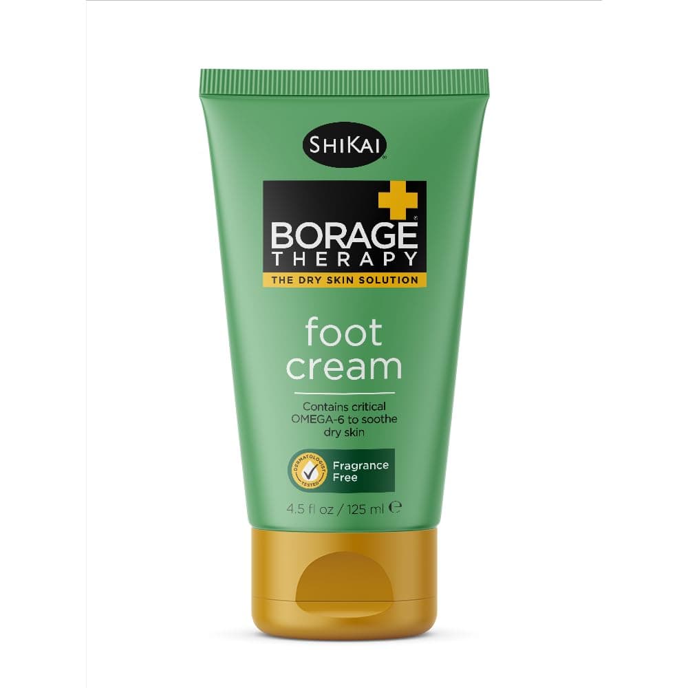 ShiKai Borage Therapy Foot Cream 42 oz FragranceFree Moisturizer Lotion Healing Care for Dry Cracked Heels With Borage Seed Oil