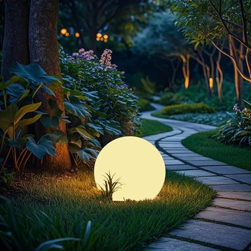 shumi Solar Ball Light12inch LED Outdoor Table Lamp16 RGB Colors and Dimmable Globe Light with RemoteDecor for PatioGardenYardBeachPathwayNursery