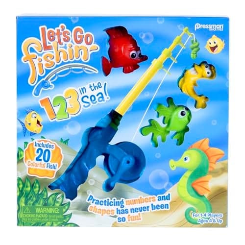Pressman Lets Go Fishin 123 in The Sea Practice Counting Shapes and Colors Game Ages 4 and Up 14 Players