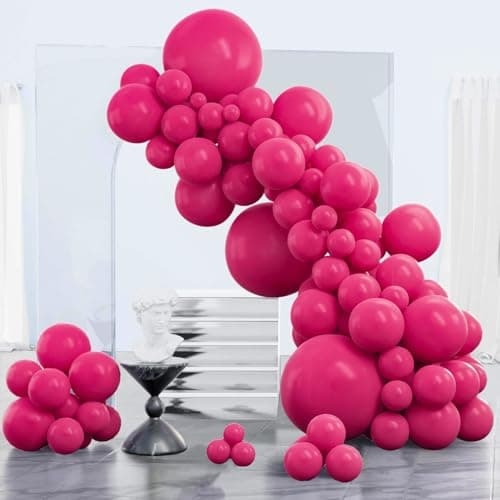 PartyWoo Hot Pink Balloons 85 pcs Different Sizes of 18 12 10 5 Inch Magenta Fuchsia Balloon Arch Kit Garland for Baby Shower Wedding Bridal Shower Anniversary Birthday Party Decorations PinkY12