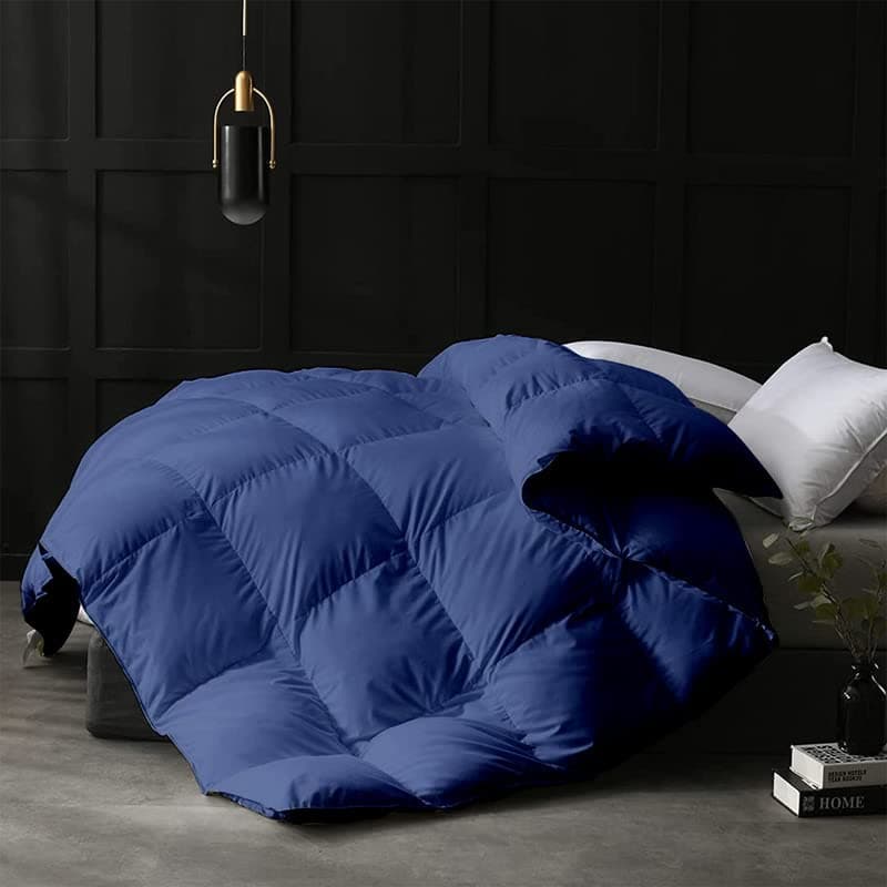 Razzai 500 GSM Winter Comforter Premium Collection Quilted Comforter (60" x 90" Inches/152cm x 228cm) - Single Bed Comforter|Medium Blue| TC - 400