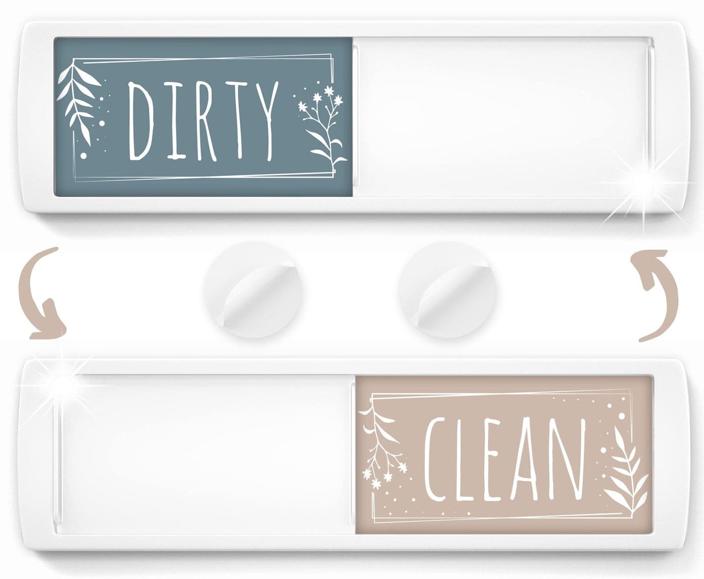 Stylish Dishwasher Magnet Clean Dirty Sign - 2" x 7" - Ideal Clean Dirty Magnet - Kitchen Organizer - Nice Office, Home Farmhouse Decor