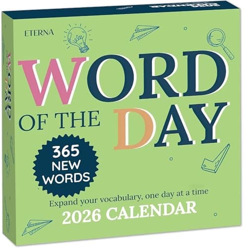 2026 Word of the Day Daily Calendar Day To Day Tear Off Desktop Calendar with 365 New Interesting Words Definitions for Everyday of the Year Fun Box Calendar Present For Men or Women Christmas Stocking Stuffer Gift for Home or Office