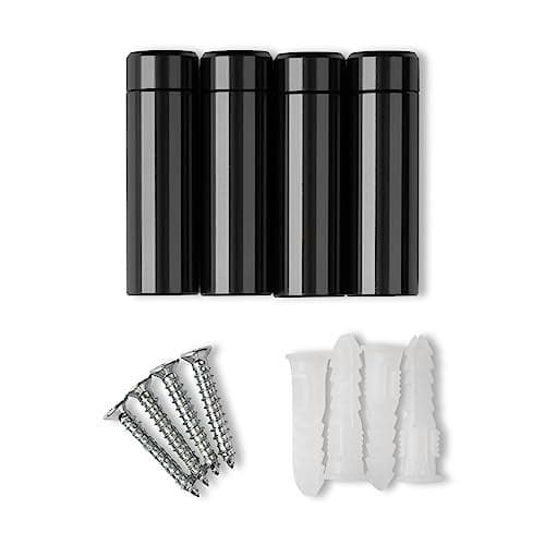 Wexel Art 1.5" Graphite Stainless Steel Mounting Hardware for Acrylic Floating Frames (Pack of 4)