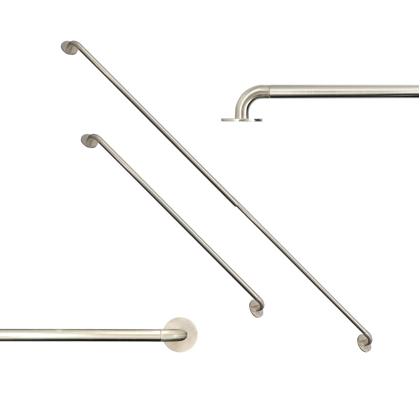 ARNORX French Door Curtain Rods 2 Pack Adjustable 1628 Inch No Drill Adhesive or Screw Mount Nickel Brushed 38 Diameter for Tier curtains