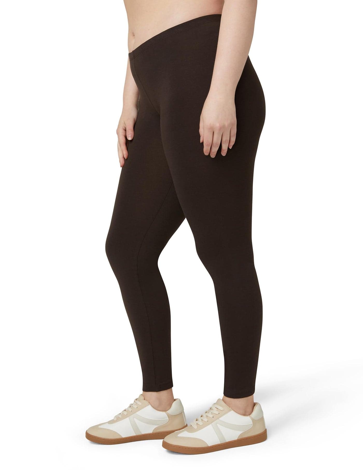 No nonsense Women's Leggings - Soft Cotton Feel, Comfortable & Perfect for Layering, Gentle Elastic Waistband - Espresso - Medium