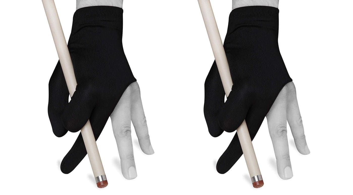 Quality gloves Billiard Fits Either Hand - One Size fits All - Choose Your Color (Black 2 Pack)