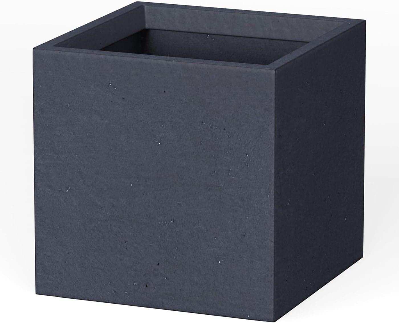 Kante 10 Inch Square Concrete Planter for Outdoor Indoor Home Patio Garden Large Plant Pot with Drainage Hole and Rubber Plug Charcoal